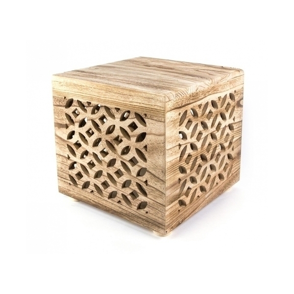 HomeStyle4U - Table de chevet bois cube nature