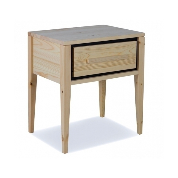 HomeStyle4U - Table de chevet nature avec tiroir en aulne