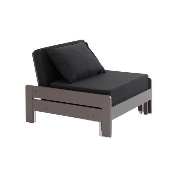 Vipack - Lit fauteuil matelas inclus Pino - Taupe