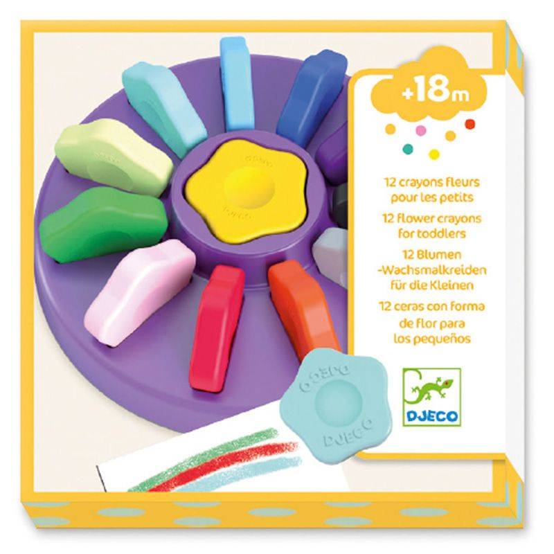 Djeco - 12 crayons fleurs pour les petits Djeco - 12 crayons fleurs pour les petits