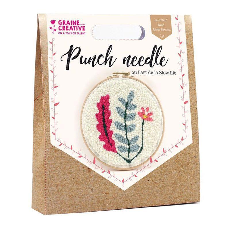 Graine Créative - Coffret Punch needle Ø 20 cm - Végétal