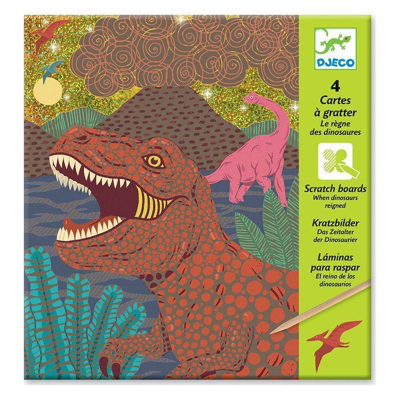 Djeco - Cartes a gratter Le Regne des Dinosaures