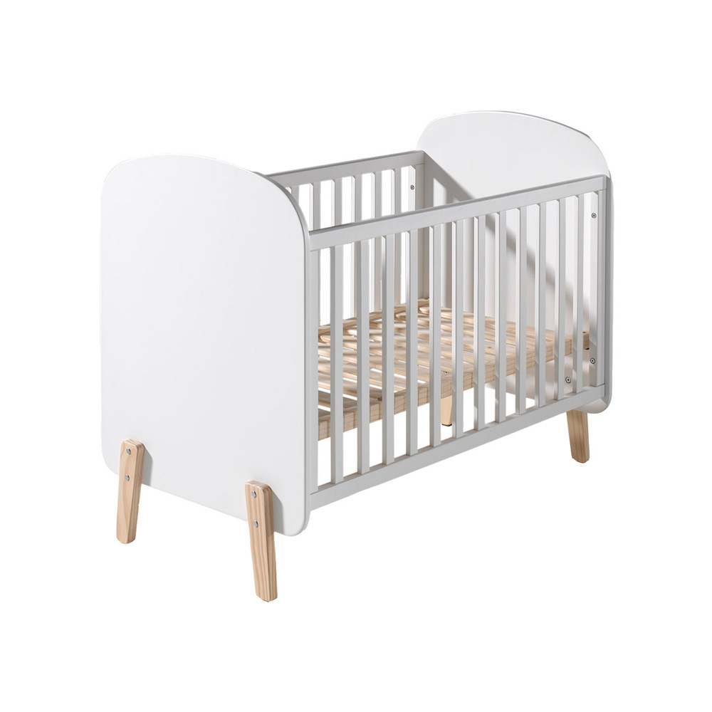 Lit Bebe 60x1 Sommier Inclus Kiddy Blanc Vipack