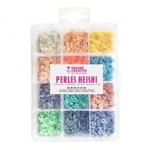 Graine Créative - Boîte de perles Heishi - 12 couleurs pastel