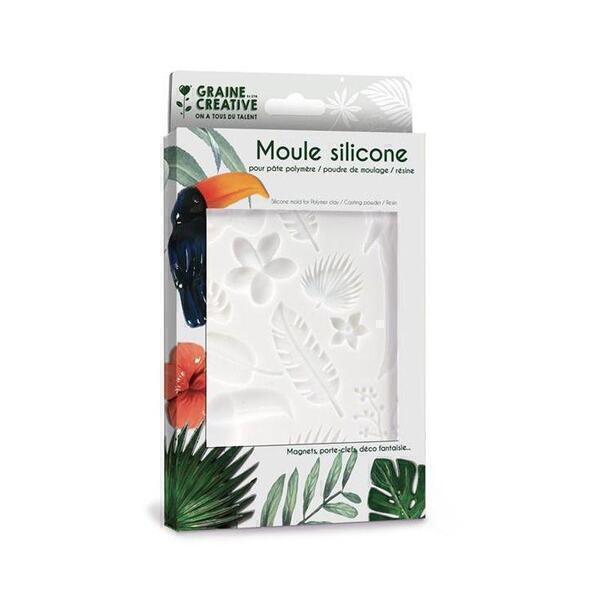 Graine Créative - Moule en silicone pour pâte polymère - Tropical - 20 x 13 cm