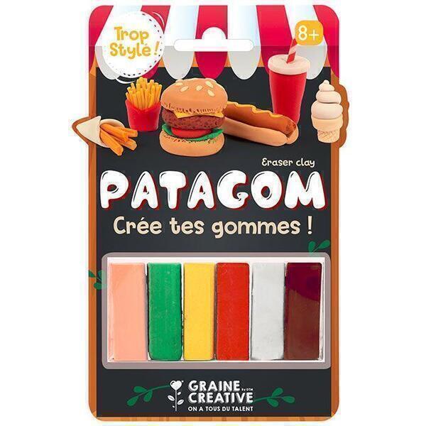 Graine Créative - Gomme à modeler Patagom 6 couleurs - Junk food