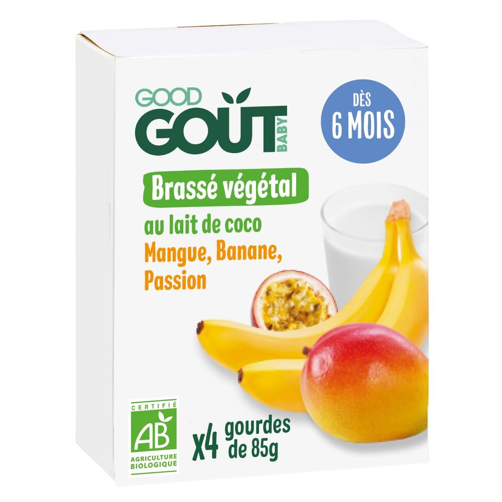 Good Gout - Brassé lait de Coco mangue banane passion 4x85g - Dès 6 mois