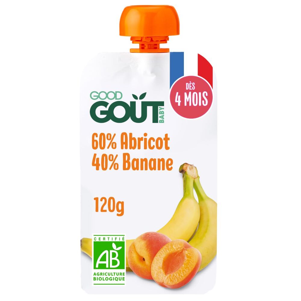 Good Gout - Gourde de fruits banane abricot 120g - Dès 4 mois