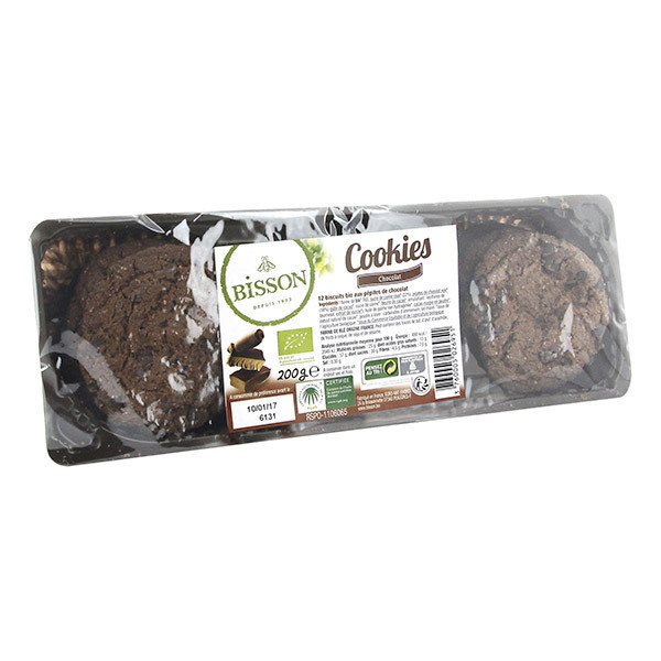 Bisson - Cookies tout chocolat 200g sans étui carton Bisson - Cookies tout chocolat 200g sans étui carton