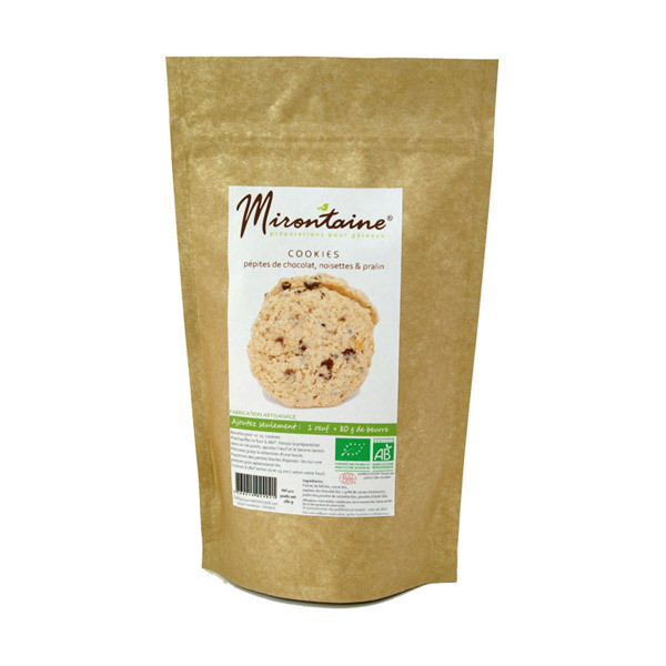 Mirontaine - Préparation BIO Cookies Chocolat Noisettes 280 g Mirontaine - Préparation BIO Cookies Chocolat Noisettes 280 g