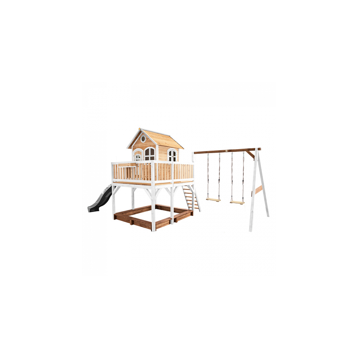 Axi - AXI Classic Liam Maisonnette avec Balancoire Double Marron Blanc Axi - AXI Classic Liam Maisonnette avec Balancoire Double Marron Blanc