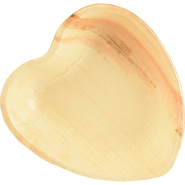 PAPSTAR - 25 Petites Assiettes Coeur (16 cm) - Feuille de Palmier