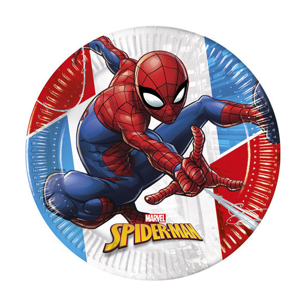 DECORATA PARTY - 8 Assiettes Spiderman - Compostable