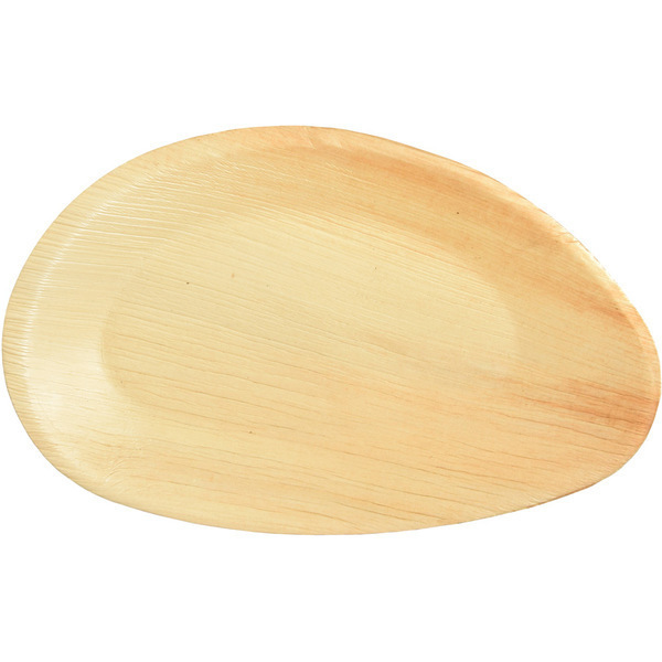 PAPSTAR - 25 Assiettes Ovales (26 cm) - Feuille de Palmier