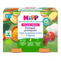 HiPP - Gratin de Pommes de terre et légumes 2x190g - Dès 8 mois