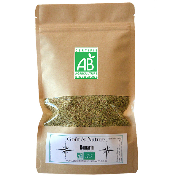 Goût et Nature - Romarin bio, 100 gr, sachet refermable, tisane bio, détox. Goût et Nature - Romarin bio, 100 gr, sachet refermable, tisane bio, détox.