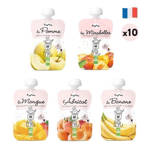 Les Fruits Jaunes Lot De 10 Purees En Gourde Pour Bebe Popote