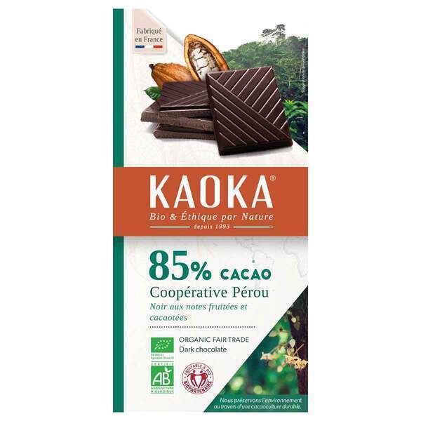 Kaoka - Tablette chocolat noir 85% cacao Pérou 100g