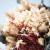 Bouquet de fleurs séchées hortensia beige et broom rouge