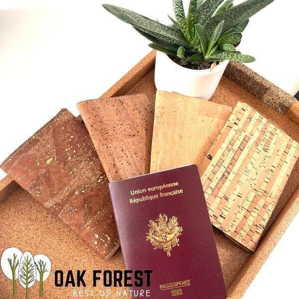 OAK Forest - Etui Passeport liege Reflets dorés - Protection passeport