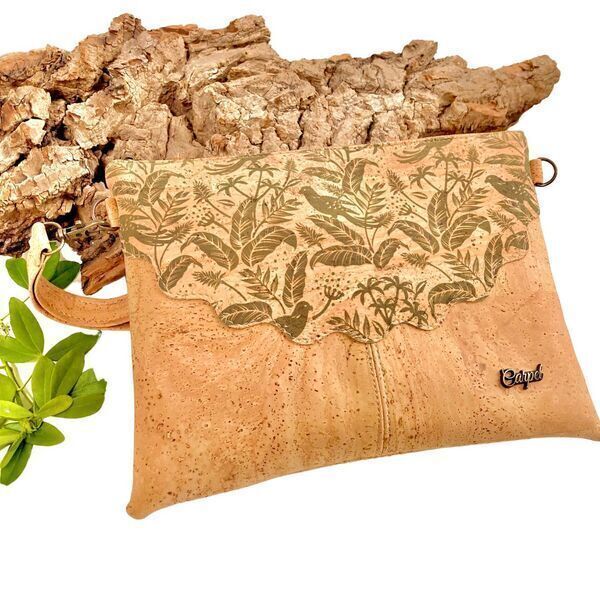 OAK Forest - Pochette Vegan - Trousse en liege artisanal "Rojo Azules" OAK Forest - Pochette Vegan - Trousse en liege artisanal "Rojo Azules"