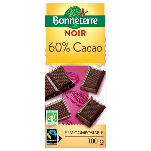 Bonneterre - Tablette chocolat noir 60% 100g