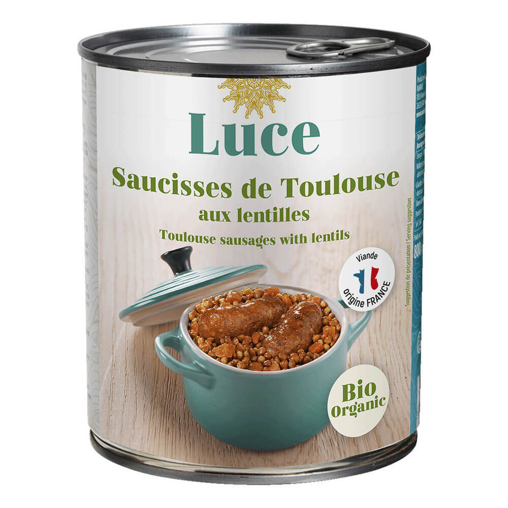 Luce - Saucisses de Toulouse aux lentilles 840g