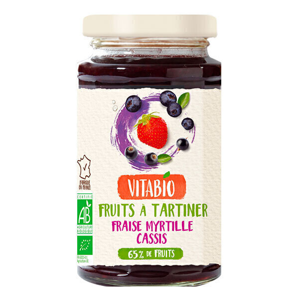 Vitabio - Fruits à tartiner fraise myrtille cassis bio 290g