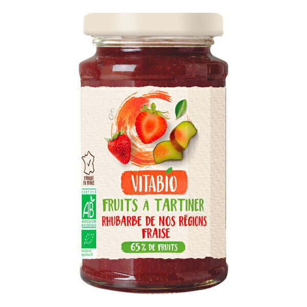 Vitabio - Fruits à tartiner de fraise et rhubarbe bio 290g