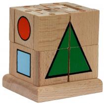 Mik toys - Cube d'apprentissage en bois - Cube à forme géométrique