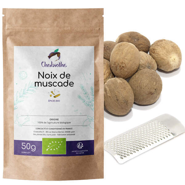 Chabiothé - Noix de muscade Bio 50g + rape Chabiothé - Noix de muscade Bio 50g + rape