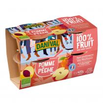 Danival - Purée 100% fruits pomme-pêche 4x100g bio