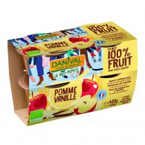 Danival - Purée 100% fruits pomme-vanille 4x100g bio