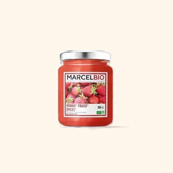 Compote Pomme Fraise Epices Bio 156ml Marcel Bio