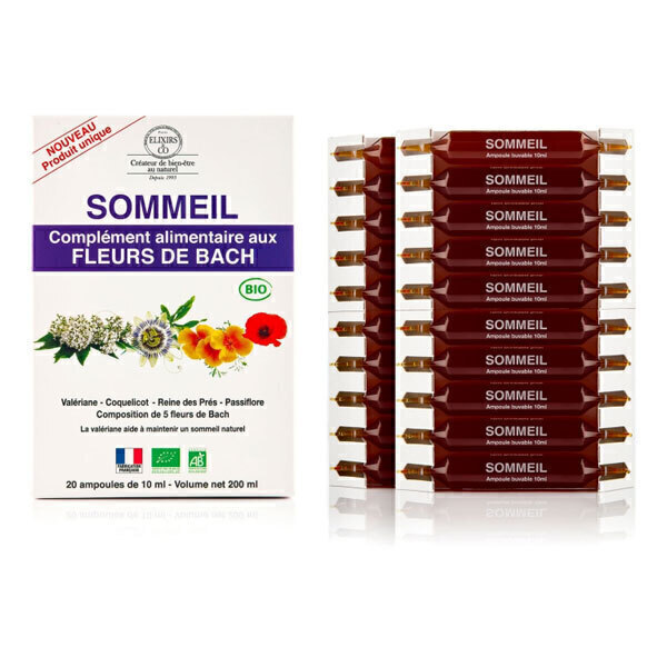 Elixirs & Co - Ampoules aux fleurs de Bach Sommeil 20x10ml