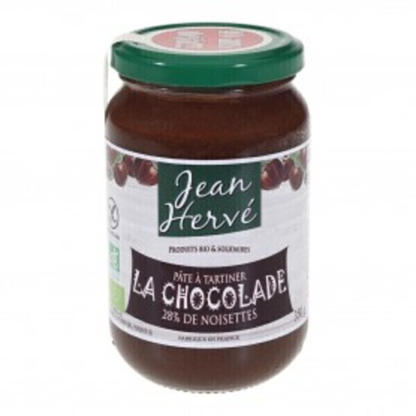 Jean Hervé - Chocolade pate a tartiner cacao-noisette-lait 350g bio
