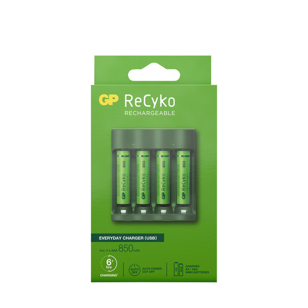 GP Batteries - Chargeur compact 6 heures USB + 4 accus AAA/LR03 - 850 mAh