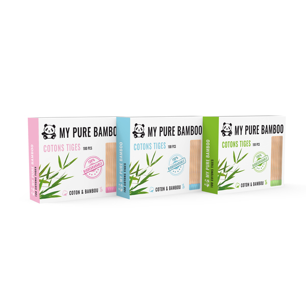 My pure bamboo - Cotons tiges verts en Bambou
