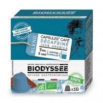 Biodyssée - Café en capsule NESPRESSO décaféiné 100% arabica doux x10 bio