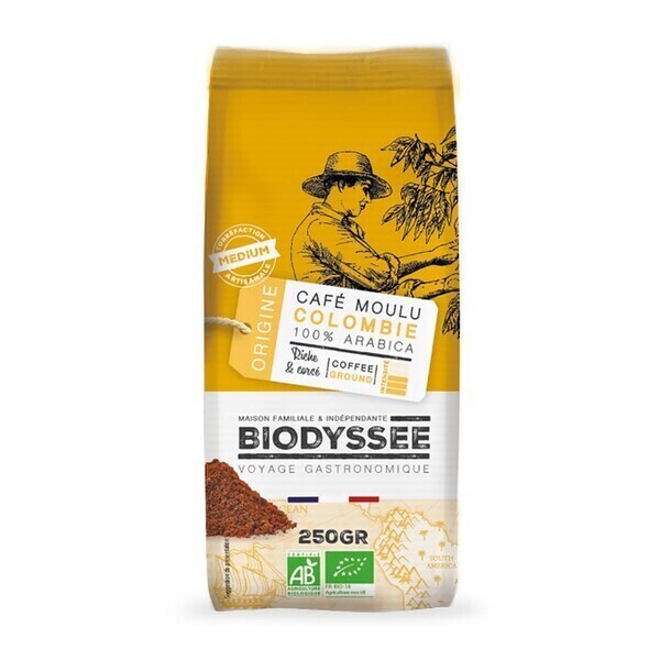 Biodyssée - Café moulu 100% pur arabica Colombie 250g bio