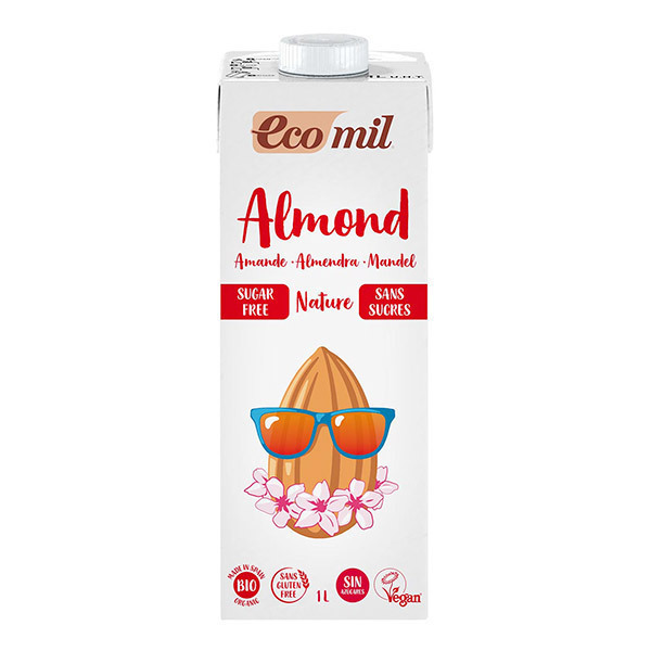 EcoMil - Lait Amande 6% Sans Sucres Bio 1L