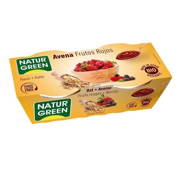 NaturGreen - Dessert Avoine Fruits Rouges 2x125g Bio