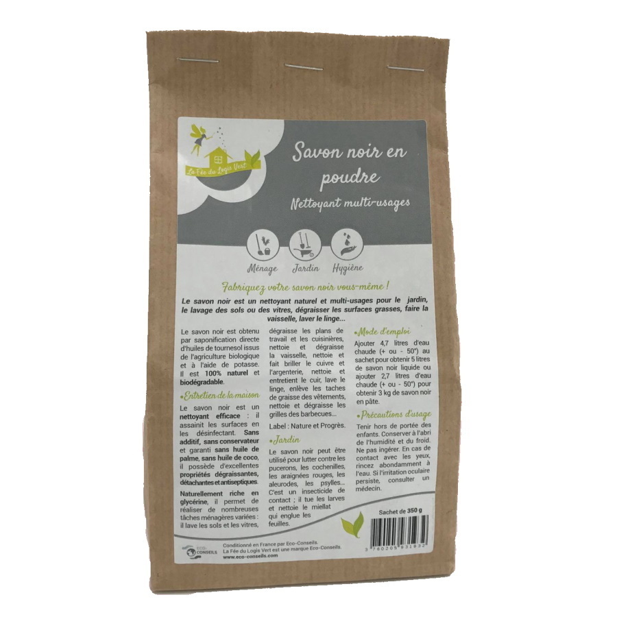 Éco-conseils - Savon noir en poudre - sachet de 350gr
