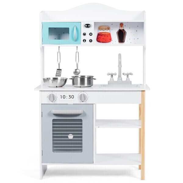 Costway - Cuisine enfant en bois plusieurs accessoires Costway - Cuisine enfant en bois plusieurs accessoires
