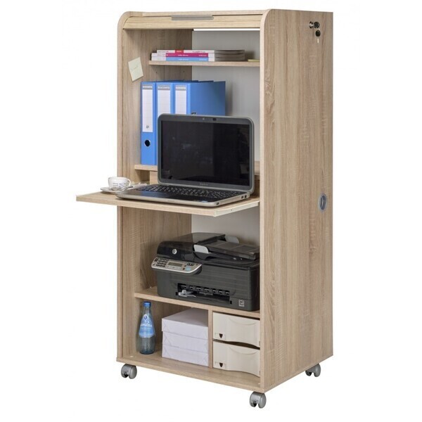 Simmob - Armoire Informatique Mobile Chêne - Chêne Naturel Simmob - Armoire Informatique Mobile Chêne - Chêne Naturel