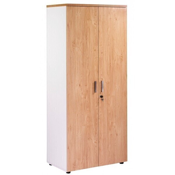 Simmob - Armoire de Bureau 2 Portes Blanche + Chêne Clair INEO Simmob - Armoire de Bureau 2 Portes Blanche + Chêne Clair INEO