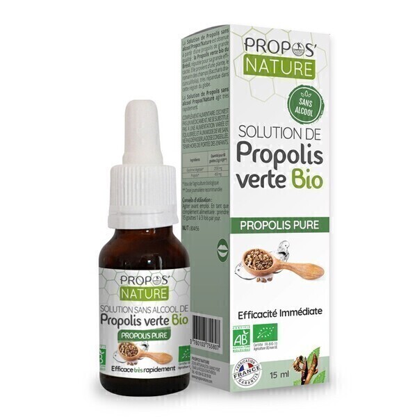 Propos’Nature - Solution de Propolis verte Bio (AB) SANS ALCOOL -