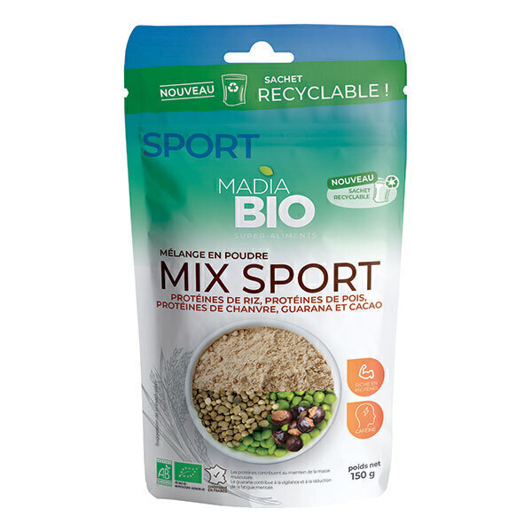 Madia Bio - Mix sport aux protéines végétales 150g