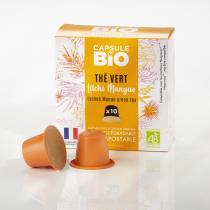 Capsul&bio - Thé vert bio Litchi Mangue - Boîte 10 capsules Nespresso®