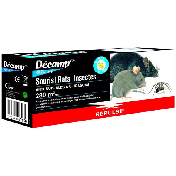 Repousseur A Ultrasons 280 M Rats Souris Rampants Decamp